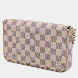 Pre Owned Louis Vuitton White Damier Azur Pochette Felicie