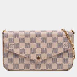 Pre Owned Louis Vuitton White Damier Azur Pochette Felicie
