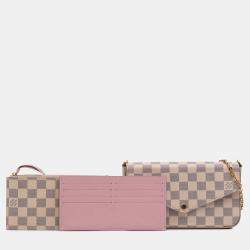 Pre Owned Louis Vuitton White Damier Azur Pochette Felicie