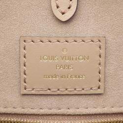 Pre Owned Louis Vuitton On The Go MM Tourterelle Monogram Empreinte Leather Tote Bag