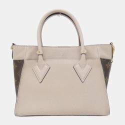 Pre Owned Louis Vuitton On My Side PM Grayish Tone Leather Shoulder Bag
