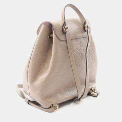 Pre Owned Louis Vuitton Montsouris PM Beige Monogram Empreinte Leather Backpack