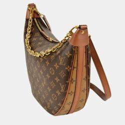 Pre Owned Louis Vuitton Loop Brown Monogram Reverse Canvas Hobo Bag