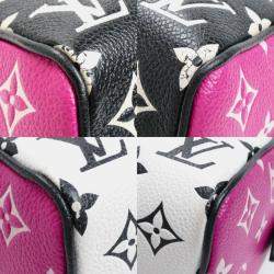 Pre Owned Louis Vuitton Speedy Bandouliere 20 Black/White/Pink Leather Boston Bag