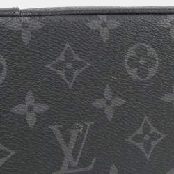 Pre Owned Louis Vuitton Saumur Black Monogram Eclipse Canvas Handbag