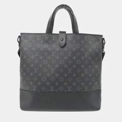 Pre Owned Louis Vuitton Saumur Black Monogram Eclipse Canvas Handbag