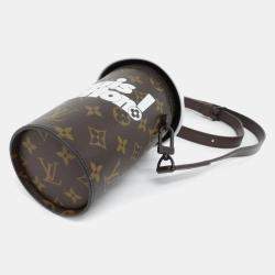 Pre Owned Louis Vuitton Everyday Coffee Cup White Canvas Shoulder Bag