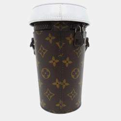 Pre Owned Louis Vuitton Everyday Coffee Cup White Canvas Shoulder Bag