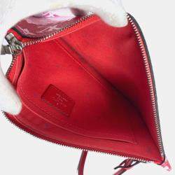 Pre Owned Louis Vuitton Neverfull MM Red Canvas Shoulder Bag