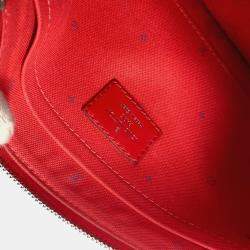 Pre Owned Louis Vuitton Neverfull MM Red Canvas Shoulder Bag