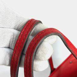 Pre Owned Louis Vuitton Neverfull MM Red Canvas Shoulder Bag