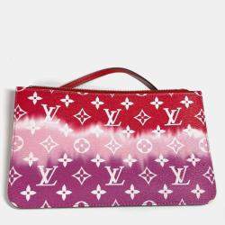 Pre Owned Louis Vuitton Neverfull MM Red Canvas Shoulder Bag