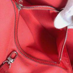 Pre Owned Louis Vuitton Neverfull MM Red Canvas Shoulder Bag