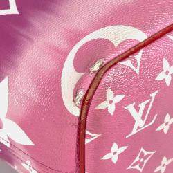 Pre Owned Louis Vuitton Neverfull MM Red Canvas Shoulder Bag