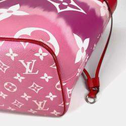 Pre Owned Louis Vuitton Neverfull MM Red Canvas Shoulder Bag