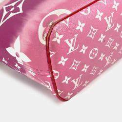 Pre Owned Louis Vuitton Neverfull MM Red Canvas Shoulder Bag