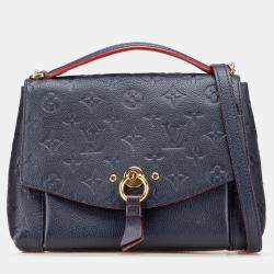 Pre Owned Louis Vuitton Navy Blue Monogram Empreinte Blanche BB