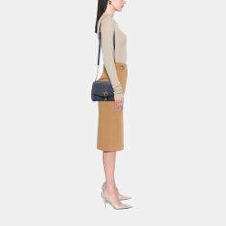 Pre Owned Louis Vuitton Navy Blue Monogram Empreinte Blanche BB