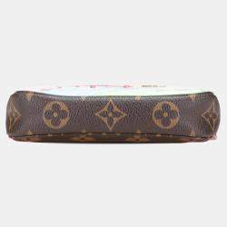 Pre Owned Louis Vuitton Brown Monogram Vivienne Christmas Animation Japanese Garden Mini Pochette Accessoires