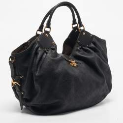 Pre Owned Louis Vuitton Black Monogram Mahina Leather Surya XL Bag