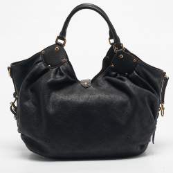 Pre Owned Louis Vuitton Black Monogram Mahina Leather Surya XL Bag