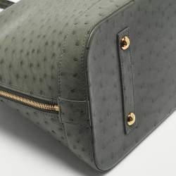 Pre Owned Louis Vuitton Light Green Ostrich Leather Alma GM Bag