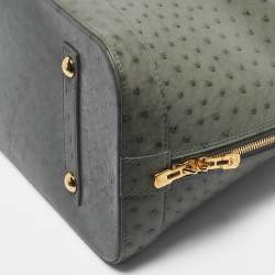 Pre Owned Louis Vuitton Light Green Ostrich Leather Alma GM Bag