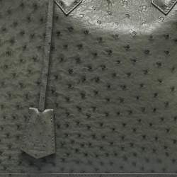 Pre Owned Louis Vuitton Light Green Ostrich Leather Alma GM Bag