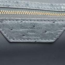 Pre Owned Louis Vuitton Light Green Ostrich Leather Alma GM Bag