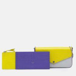 Pre Owned Louis Vuitton Yellow Epi Tricolor Pochette Felicie