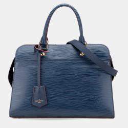 Pre Owned Louis Vuitton Blue Epi Vaneau MM Bag