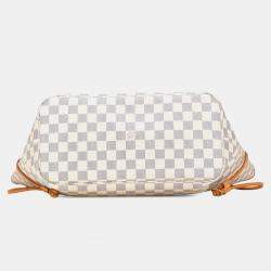 Pre Owned Louis Vuitton White Damier Azur Neverfull MM Bag