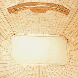 Pre Owned Louis Vuitton White Damier Azur Neverfull MM Bag