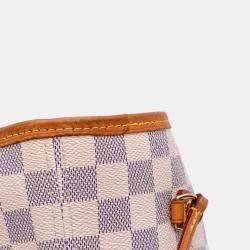 Pre Owned Louis Vuitton White Damier Azur Neverfull MM Bag