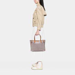 Pre Owned Louis Vuitton White Damier Azur Neverfull MM Bag