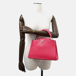 Pre Owned Louis Vuitton Capucines Pink Taurillon Leather Size BB