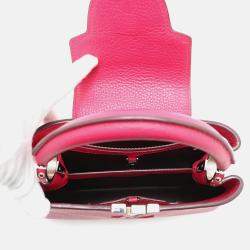 Pre Owned Louis Vuitton Capucines Pink Taurillon Leather Size BB