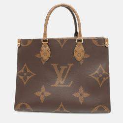 Pre Owned Louis Vuitton Onthego Red Monogram Monogram Reverse Canvas Monogram Giant Size MM