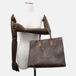 Pre Owned Louis Vuitton Onthego Red Monogram Monogram Reverse Canvas Monogram Giant Size MM