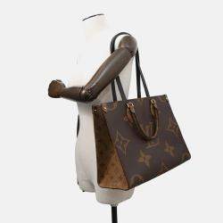 Pre Owned Louis Vuitton Onthego Red Monogram Monogram Reverse Canvas Monogram Giant Size MM