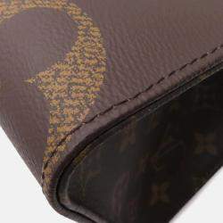 Pre Owned Louis Vuitton Onthego Red Monogram Monogram Reverse Canvas Monogram Giant Size MM