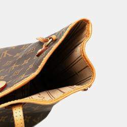Pre Owned Louis Vuitton Brown Monogram Neverfull MM Bag