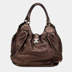 Pre Owned Louis Vuitton Brown Monogram Mahina XL Bag