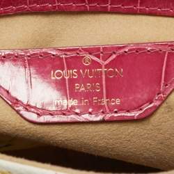 Pre Owned Louis Vuitton Pink/White Multicolor Monogram Canvas and Alligator Marilyn Bag