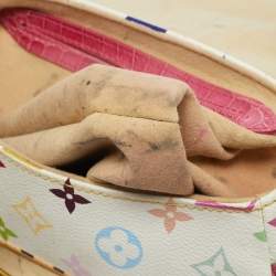 Pre Owned Louis Vuitton Pink/White Multicolor Monogram Canvas and Alligator Marilyn Bag