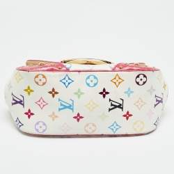 Pre Owned Louis Vuitton Pink/White Multicolor Monogram Canvas and Alligator Marilyn Bag