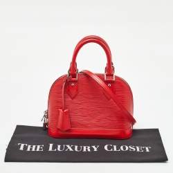 Pre Owned Louis Vuitton Coquelicot Epi Leather Alma BB Bag