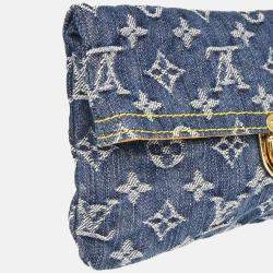 Pre Owned حقيبة كلتش لوي فيتون بلو مونوغرام دِنِم بوشيت بلات