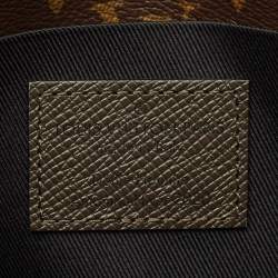 Pre Owned Louis Vuitton Khaki Green Taiga Leather and Monogram Canvas Pochette Voyage Steamer
