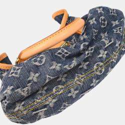 Pre Owned Louis Vuitton Pleaty Blue Monogram Denim Handbag